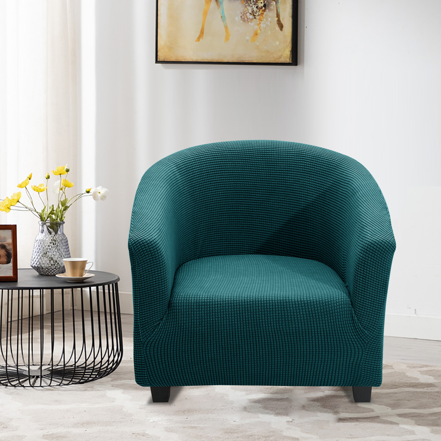 Cross-border Corn Velvet Single Sofa Cover European-style Stretch All-inclusive Internet Cafe Hotel Room Sofa Chair Cover