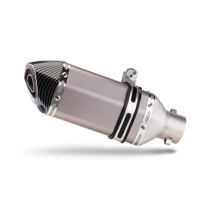 Motorcycle exhaust pipe Qiaoge Jinzhan 6 Gy6 Universal - 300-inclined-tail-small-hexagonal-gray-imitation-head