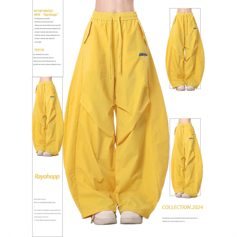 2025 Casual Pants for Men and Women in Spring and Autum New American High Street Letter Embroider Loose Jazz Dance Floor-Length Scimitar Pants