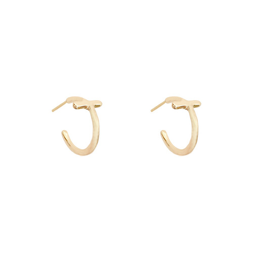 European and American fashion ins retro metal earrings, feminine fashion, simple matte gold earrings, geometric versatile earrings