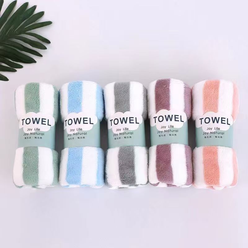 Fabricante suministro de toallas anchas absorción de agua gruesa toallas de color grandes toallas al por mayor de urdimbre de coral vello cinco toallas