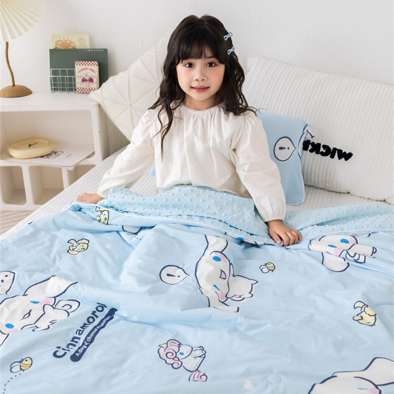 Sanrio kt felino seda helada frijoles edredón de verano niños dibujos animados edredón de verano bebé edredón de aire acondicionado de verano edredón delgado