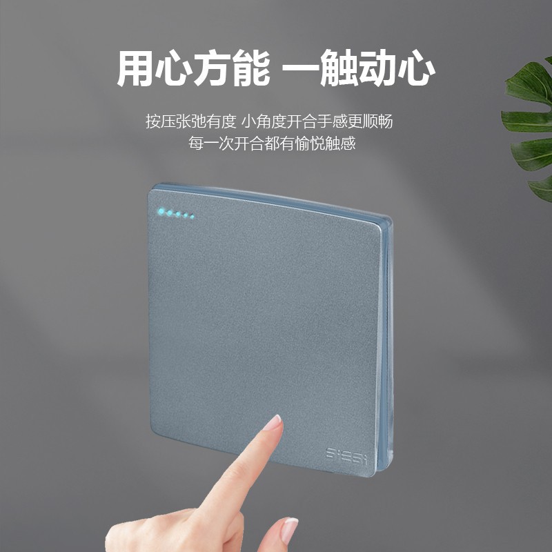 SIESI西思V10系列墙壁开关16A五孔10A一开单连零86型插座面板阻燃
