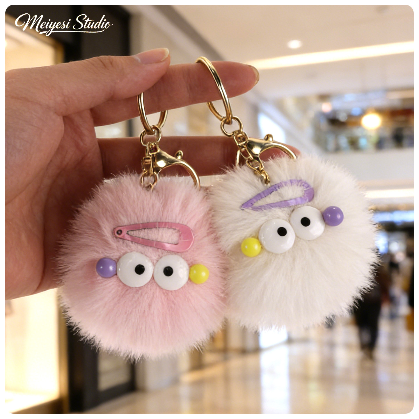 Original fealdad bola de carbón llavero de dibujos animados muñeca de peluche bolsos de estudiantes colgante accesorios llavero regalo
