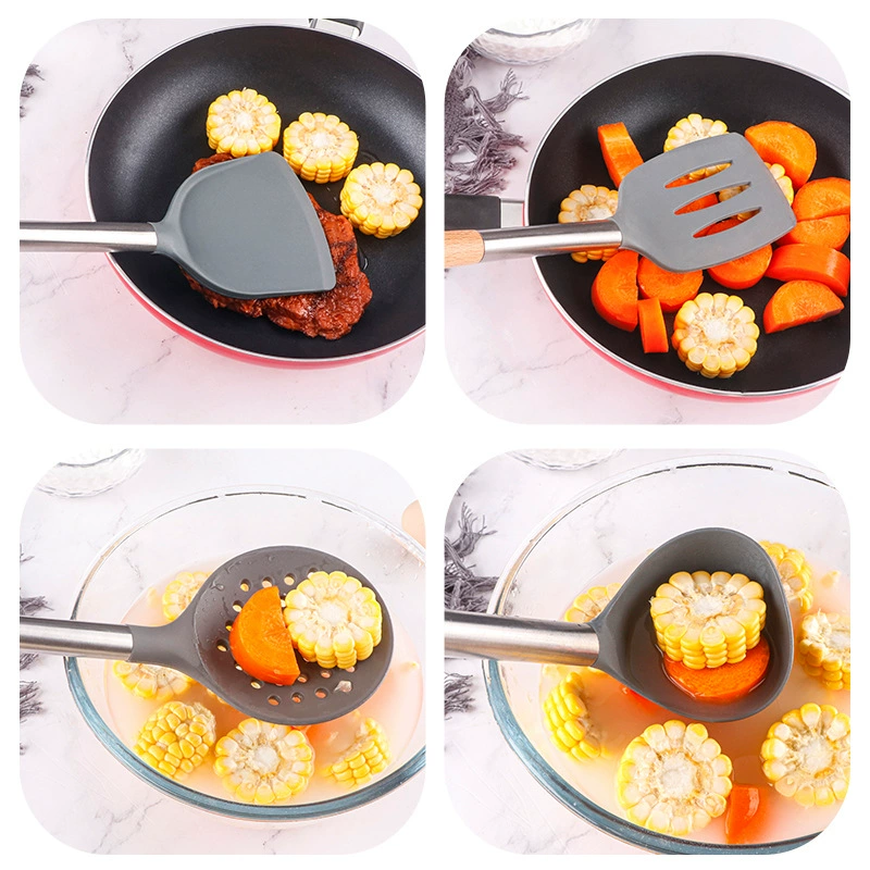 Силиконовая кухонная утварь, лопата, резиновая накладка, набор