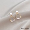 Silver needle, fashionable earrings from pearl, silver 925 sample, Korean style, light luxury style, wholesale