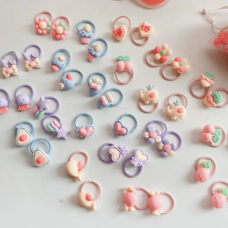 Cute children's small universal hair rope, hair accessory, 40 pieces