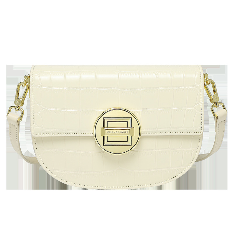 Hong Kong genuine leather semi-circular spring summer, high-end and versatile, one shoulder crossbody saddle bag for_voghion.com