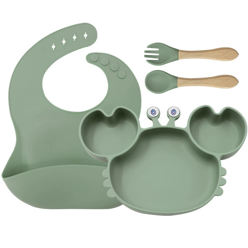 Children's silicone tableware, set, cartoon food silicone, dinner plate
