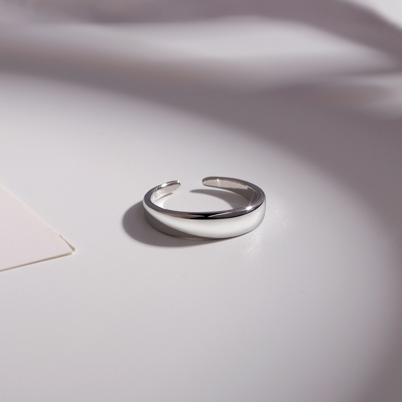 Xinqi Jewelry Herren-Stapelringe, schlicht poliert, minimalistisch, offen mit geometrischem Muster, stapelbarer Zeigefingerring_voghion.com