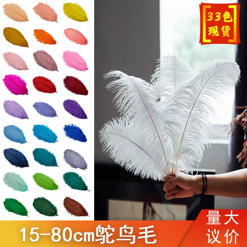 厂家直销15-80cm鸵鸟毛舞台演出白色羽毛婚庆DIY装饰鸵鸟羽毛批发
