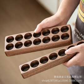 跨境木质精油瓶收纳盒桌面分孔精油收纳架商用实木香薰精油展示架