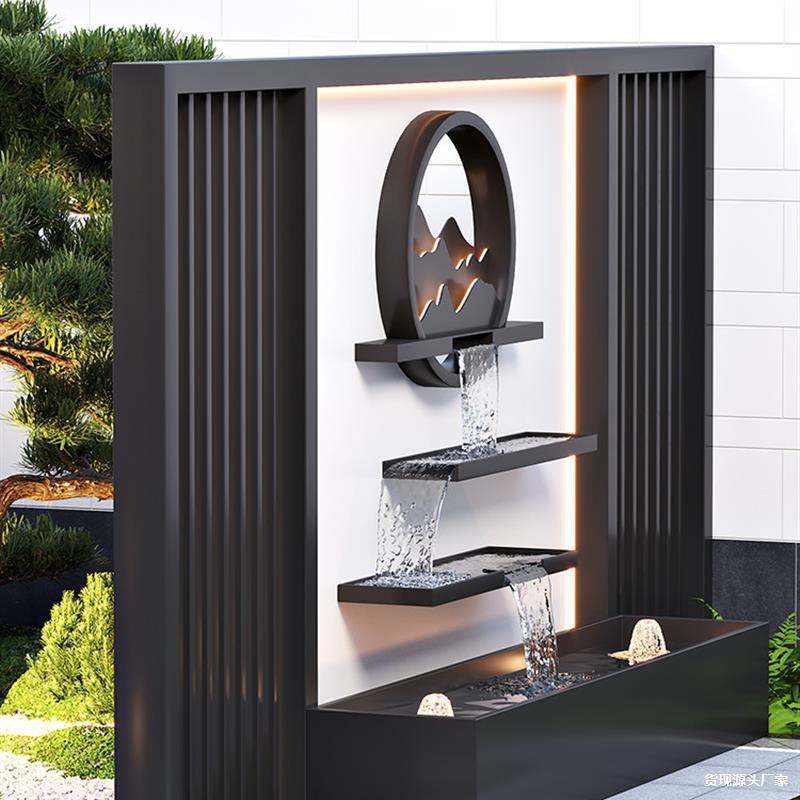 Aluminum Alloy Screen Partition Direct Sales Stainless Steel Courtyard New Chinese Style Shadow Wall Sales Department Water Curtain Wall Villa Outdoor Wall