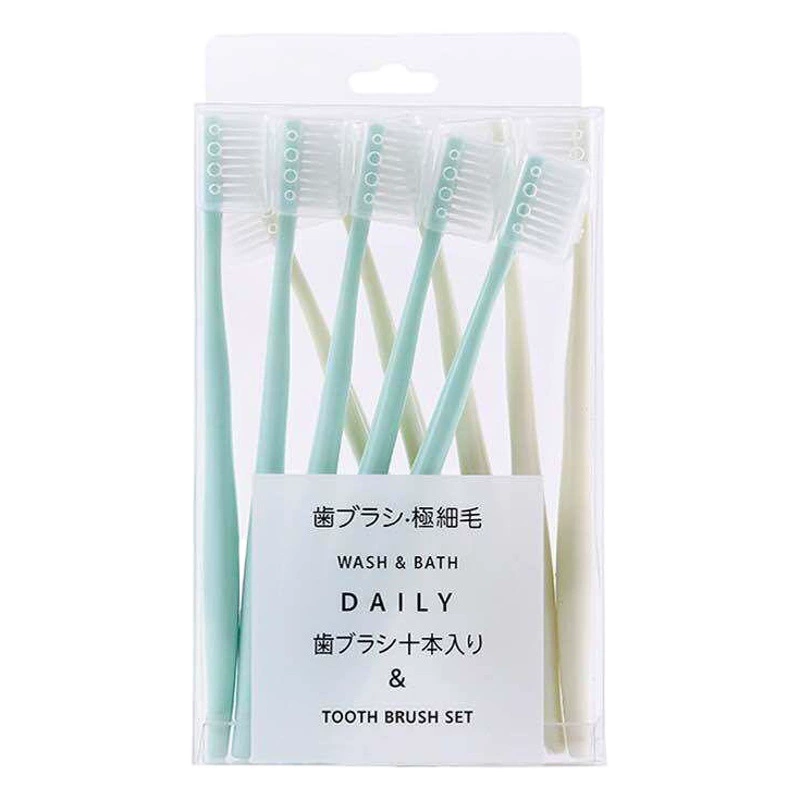 Зубная щетка Xiujie Macaron Micro-Business, прямая трансляция, 10 упаковок, бамбуковый уголь в японском стиле, тонкие мягкие волосы, зубная щетка для взрослых