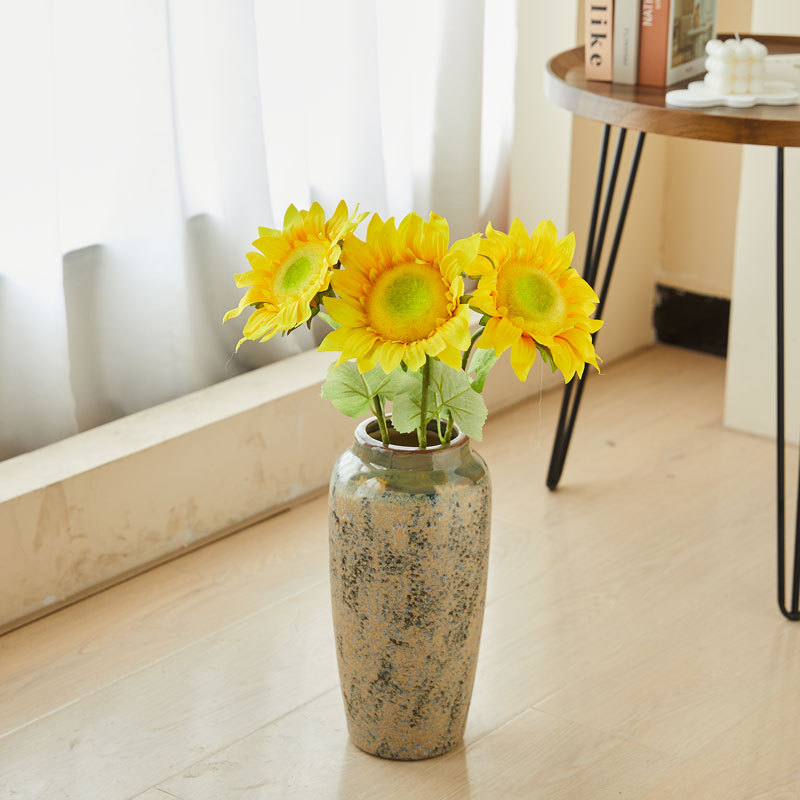 清新单支向日葵仿真花奶油系家居客厅餐桌假花装饰摆设新款假花详情6