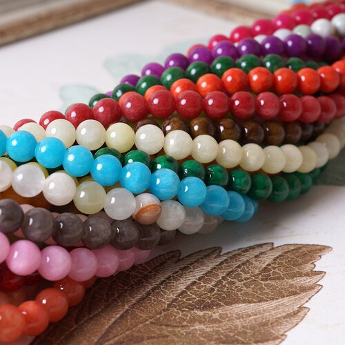 Natural color white stone beads loose beads handmade diy materials cultural toys crystal bracelet bracelet jewelry accessories