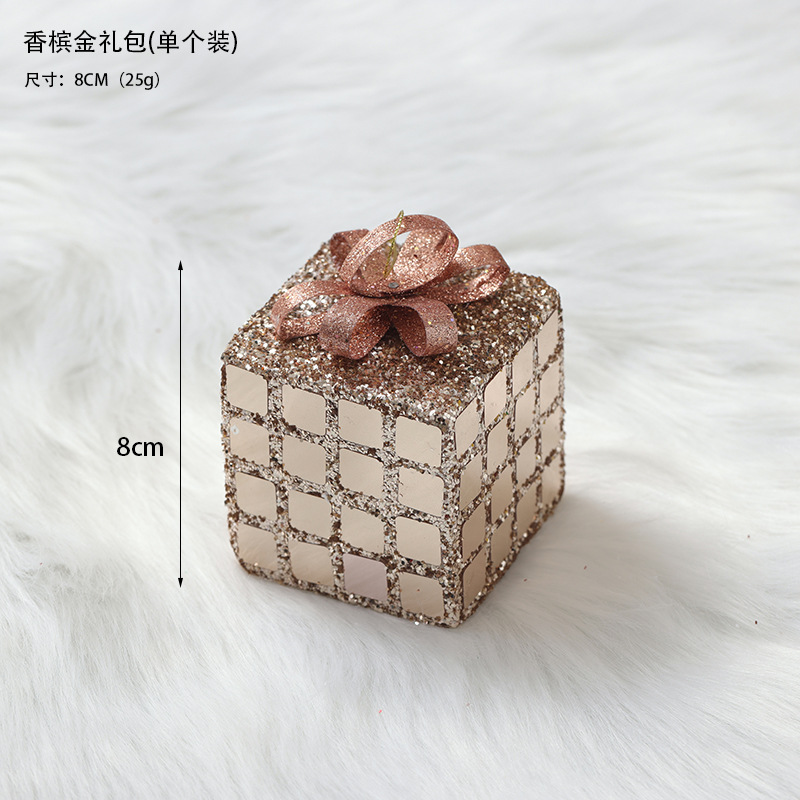 Bola de Navidad de champán, colgante de decoración de árbol de Navidad, bola pintada a mano, decoración de la escena de la ventana, accesorios, decoraciones navideñas