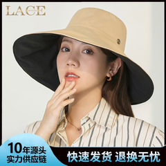 Jiaoxia 品質の帽子女性の春と夏の日よけ帽子両面漁師の帽子女性の旅行抗 UV 大きなつば日よけ帽子