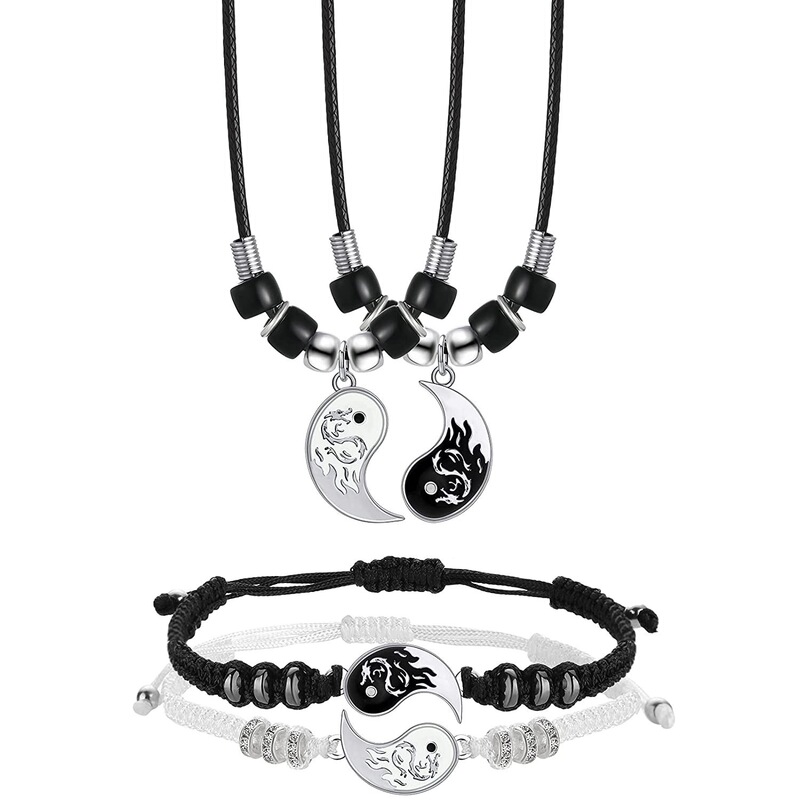 European and American cross-border hot selling popular Dragon Tai Chi couple woven bracelet Tai Chi gossip good friend friendship bracelet in stock