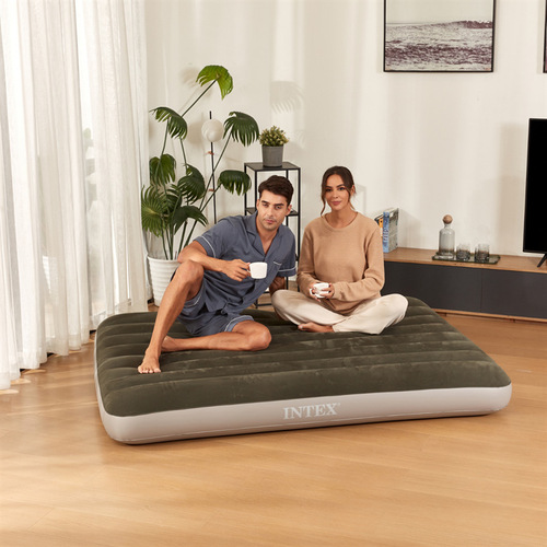 INTEX thickened inflatable bed cord pull flocked air bed camping air bed outdoor double portable air bed