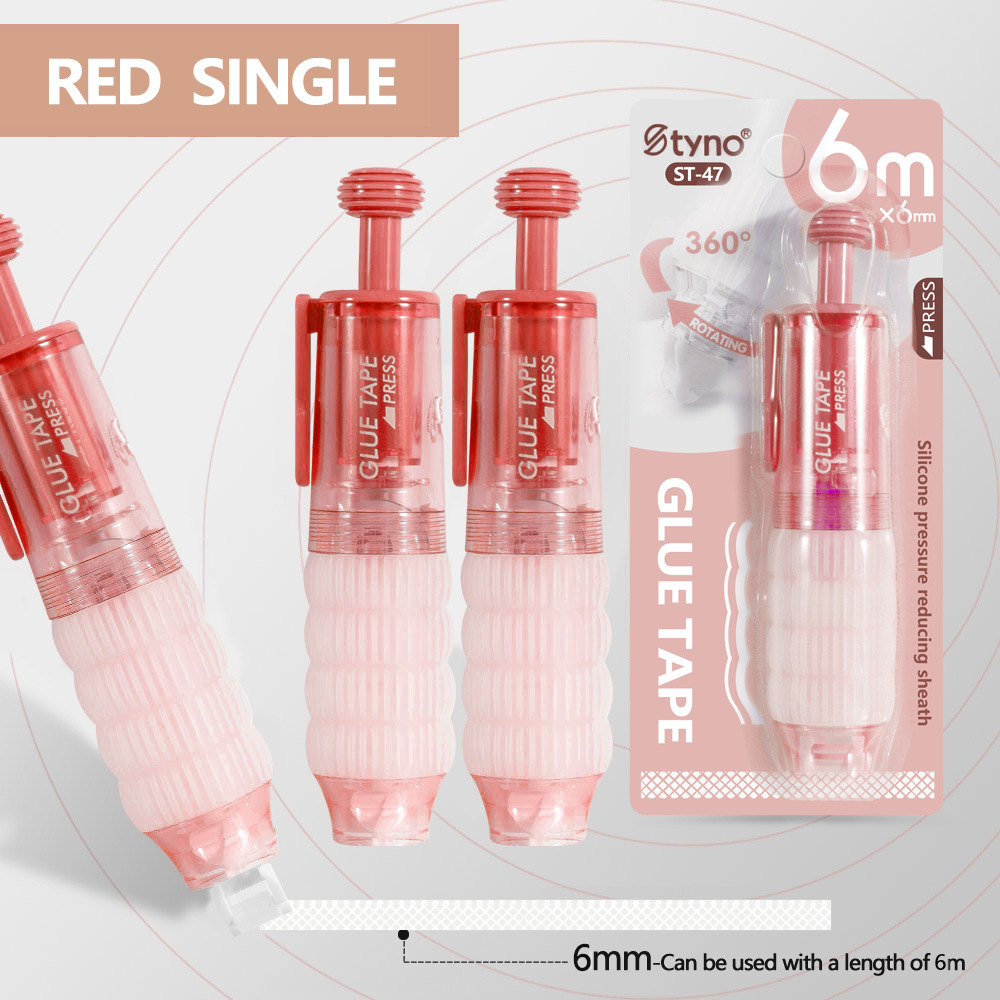 Alto valor de la cara de pulsar el punto de movimiento dispensador de pegamento para estudiantes pegados pegamento de doble cara cuentas de mano di dispensador de lápiz de pegamento cinta de punto al por mayor