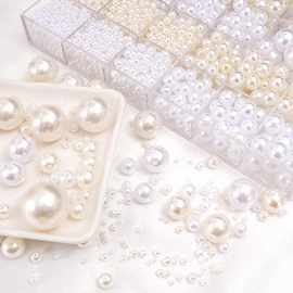 高亮ABS仿珍珠圆形穿孔珠子diy化妆筒手链项链耳饰发簪子材料配件