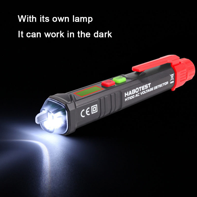 华博HT100测电笔非接触式高灵敏感应测电笔数显智能声光报警