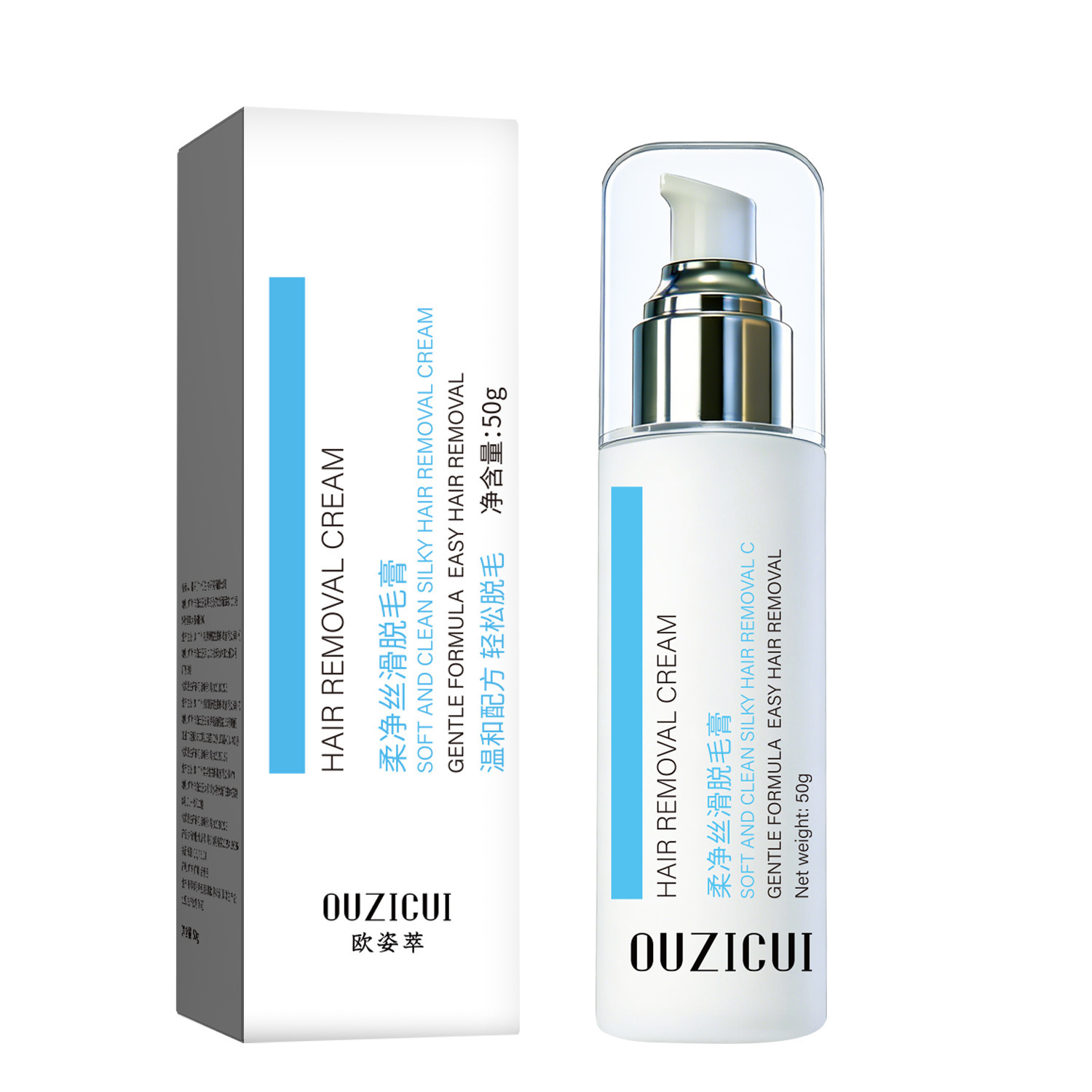 La crema de eliminación de cabello de OZIZU es suave, no irritante, hidrata la piel, limpia y transparente. image 6