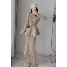 高级感小洋装气质名媛洋气御姐职业小香风针织两件套装裙女秋冬季