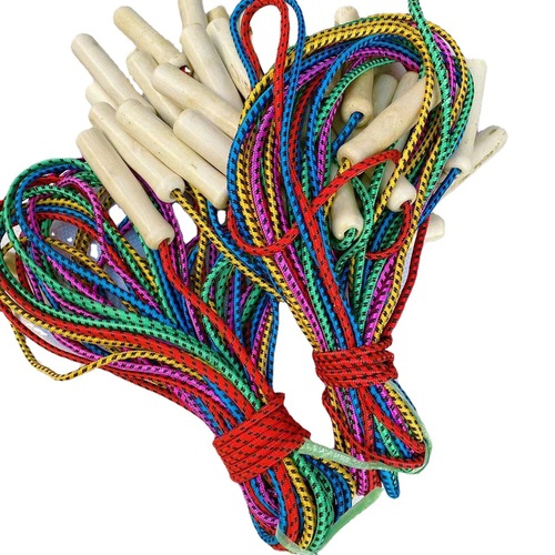 Cotton rope skipping sports fitness equipment children's skipping rope student competitive toys wooden handle plastic skipping rope 2 yuan