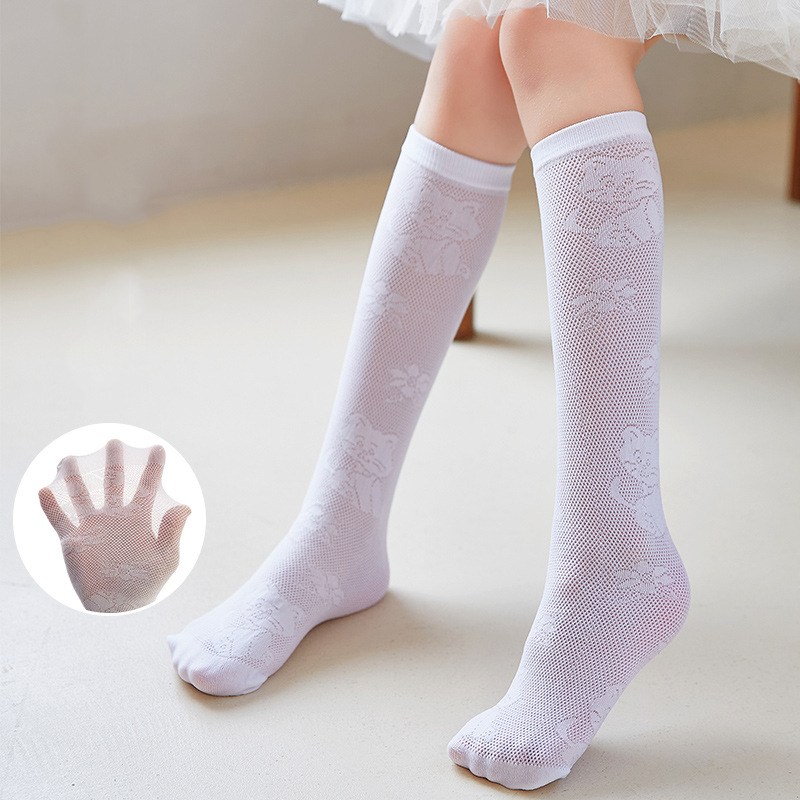 Thin mesh knee socks