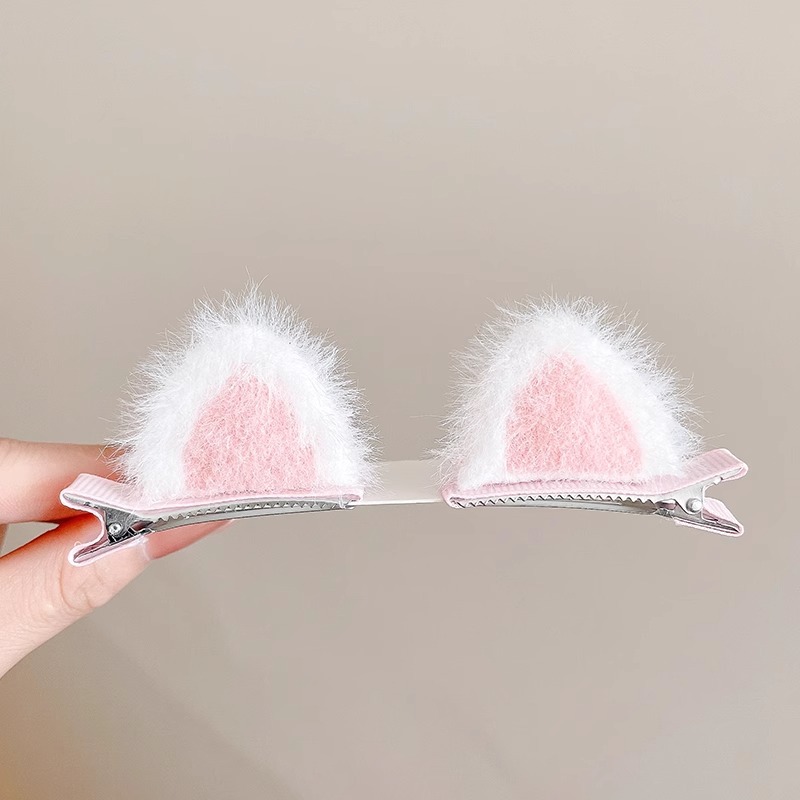 Clipper de pelo de peluche de orejas de gato para niños 2024 nuevo clipper de peluche lateral pinzas de cabello para el cabello de niña tocado de bebé