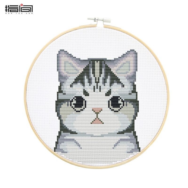 Jinhao bordado hecho a mano DIY material paquete principiante niños simple tela Cruz puntada grande colgante pintura 26cm