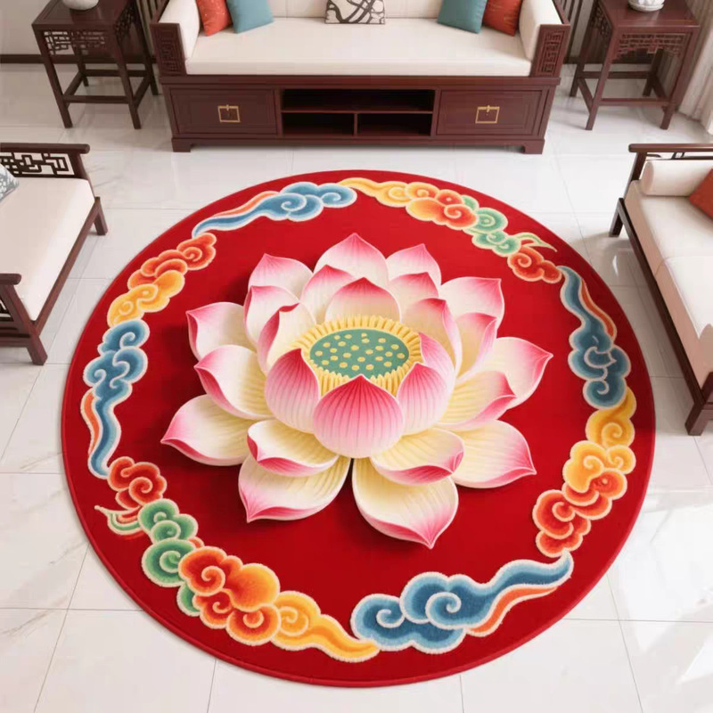 中国の蓮の花カーペット家庭用ひざまずく仏殿瞑想マット寺院ひざまずく蓮の花リビングルーム禅フットマットリビングルーム|undefined