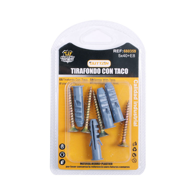 厂家供应泡壳装纤维板钉配膨胀管 多规格十字沉头自攻钉配管详情9