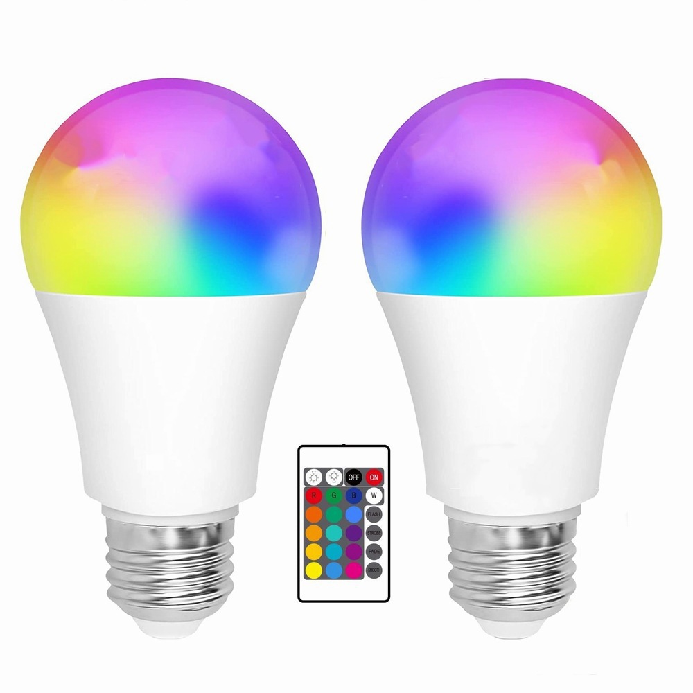 LED RGB de control remoto bombilla de siete colores 9-nivel de brillo 16-color ambiente ajustable para la celebración del Festival para Amazon