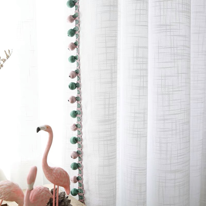 Northern Europe thickening cross Tatu Cotton and hemp Solid Shalian a living room balcony bedroom Curtain yarn finished product wholesale