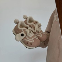 2025冬芒果头加绒德训鞋女休闲保暖大头鞋学生阿甘棉鞋远波2825M