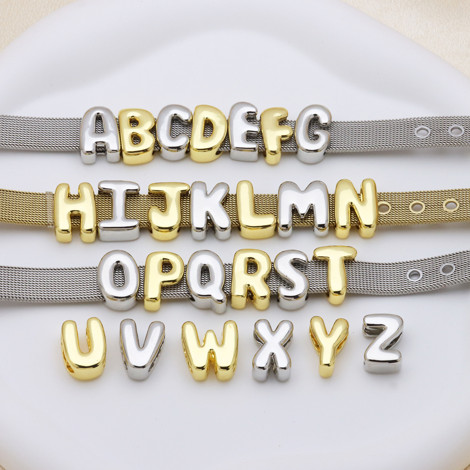 Amazon Temu Bubble Balloon 26 English Letters DIY Name Strap Bracelet Necklace Letter Accessories