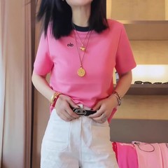 大きいサイズの婦人服の夏の太ったMMのアルファベットの刺繍は色の半袖のtシャツにぶつかります。