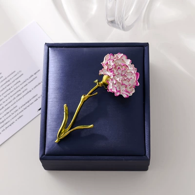 High-grade purple painting oil enamel carnation flower brooch female temperament gift flower pin coat accessories (Yaxa sancaqları) - a18-81