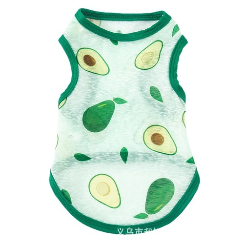 Dog clothes vest spring and summer thin breathable cat French Dou Pomeranian Teddy Bichon sun protection pet bottoming shirt