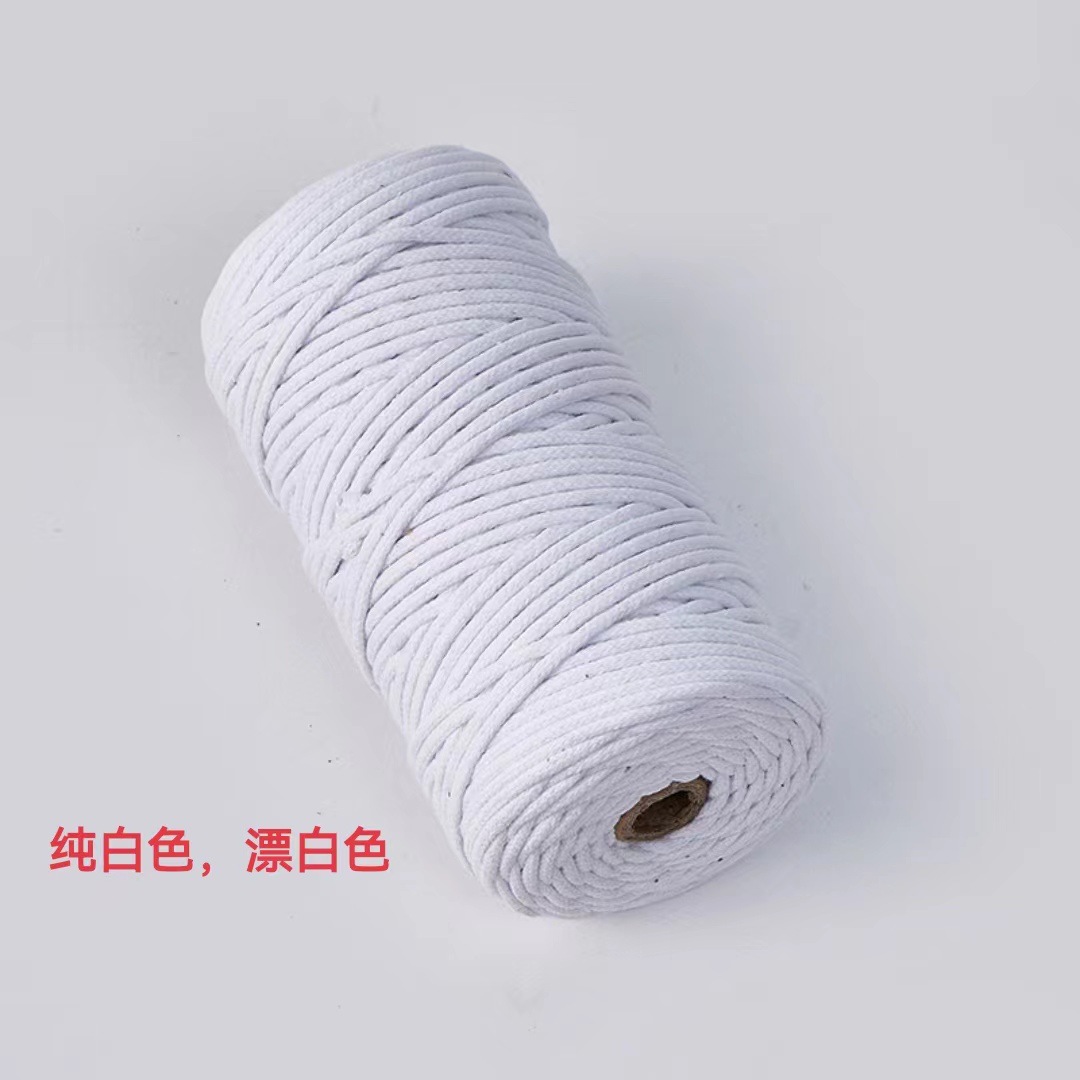 Cuerda de algodón con núcleo de color de 4mm, cuerda de nudo, pulsera de cuerda tejida a mano, cuerda de algodón, cuerda de tapiz, funda de botella creativa, cuerda decorativa