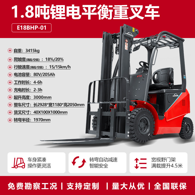 [Depósito] Linde 1.6 - 3.5 toneladas de carga elevadora de balance de batería E16C