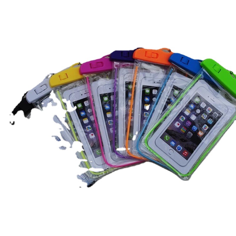 Luminous Outdoor Sports Mobile Phone Bag, Sealed Transparent Beach Swimming Mobile Phone Waterproof Case, Fluorescent Mobile Phone Waterproof Bag
