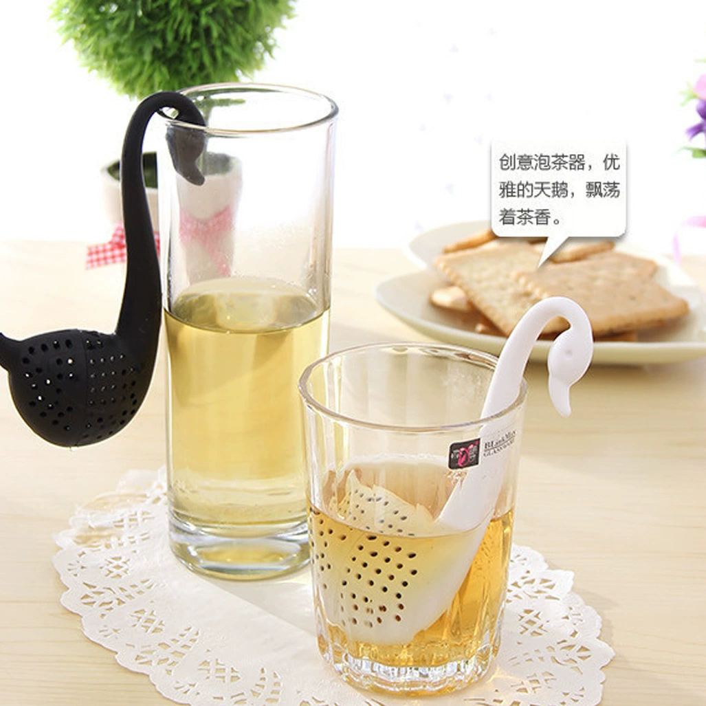  New mini little swan tea filter tea leakage tea filter soaked tea vessel swan teaspoon