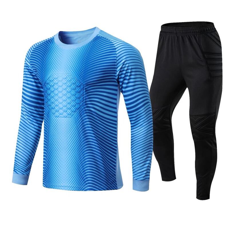 WISH Door Suit Goalkeeper suit Men Children's Longmen Protective Mat Long Sleeve Trousers Printed Football Clothes