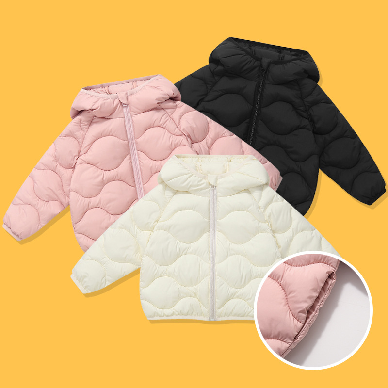 Chaqueta de Algodón con Capucha y Bolsillos Estilo Ola para Niños y Niñas, Abrigo Cálido de Algodón para Niños Mayores, 875 image 1