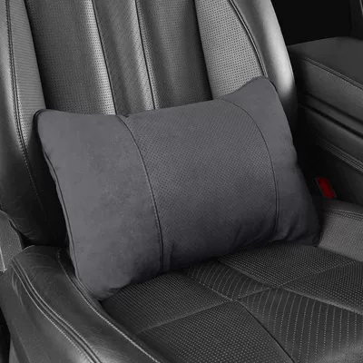 Car Headrest New: Headrest - upgraded-perforated-deerskin-velvet-skin-friendly-and-breathable-mysterious-black-single-pillow-standard
