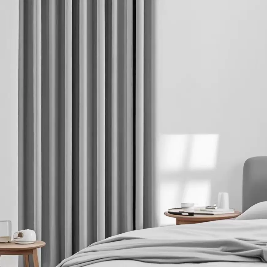 工程窗帘布荷兰绒遮光布纯色客厅卧室金丝绒成品现货窗帘面料批发